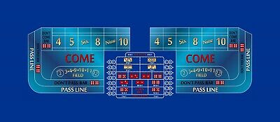 10ft x 62in Craps Layout Backed, Blue (Billiard Cloth) main image